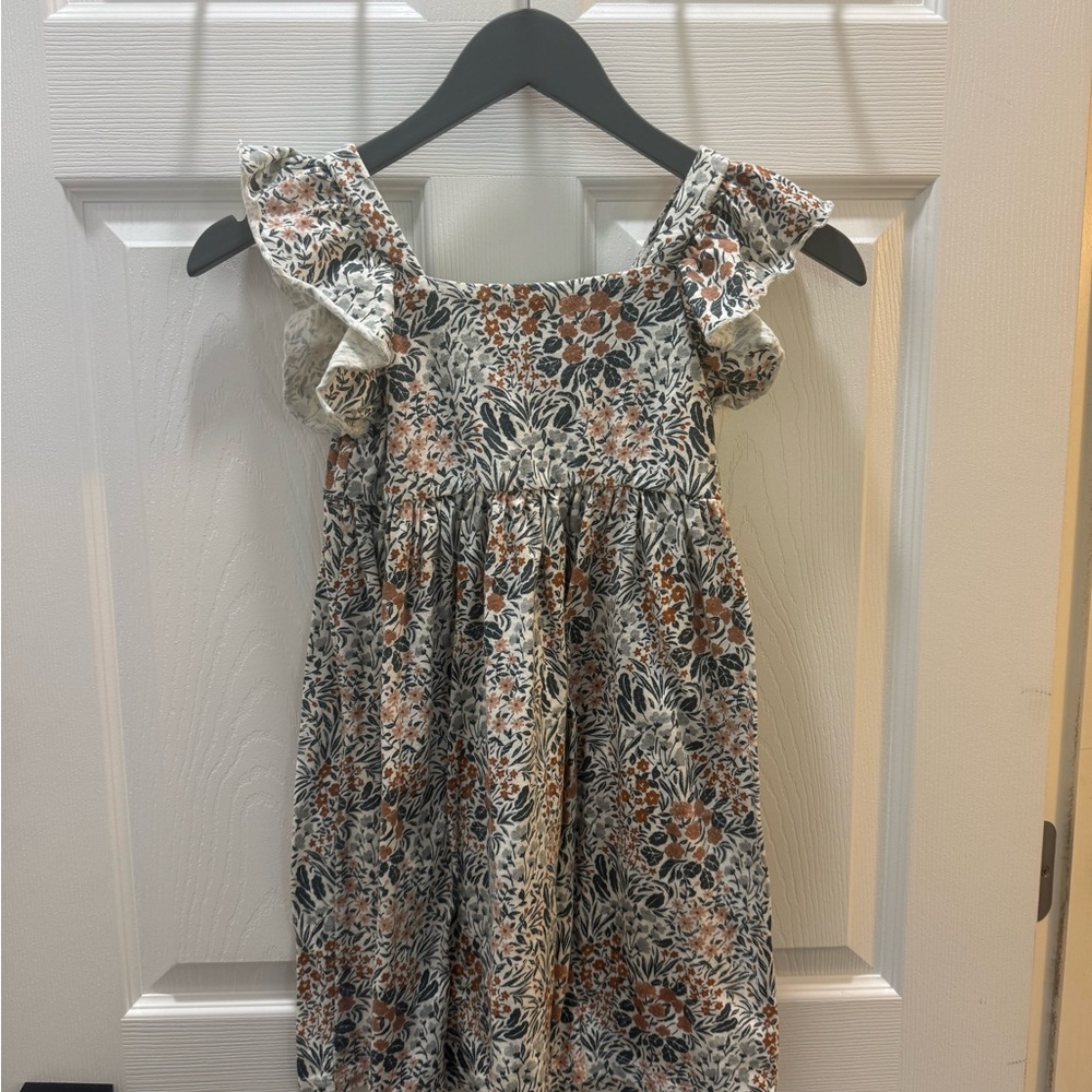 Rylee + Cru Floral Flutter Sleeve Girls Dress, Size 8-9Y